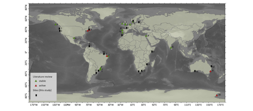 A global ‘greening’ of coastal dunes: An integrated consequence of climate change?